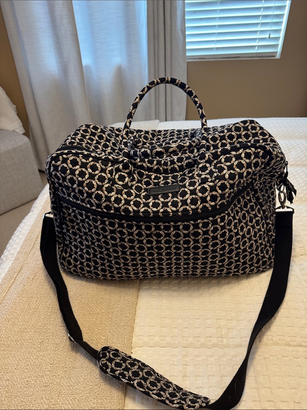 Vera Bradley Black and Cream Quilted Travel Bag